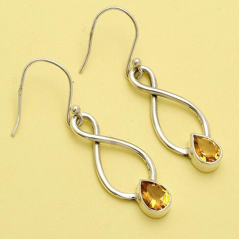 Natural Multi Stone Pear Shape 925 Silver Earrings DGE1077 E-1236 in Saudi Arabia