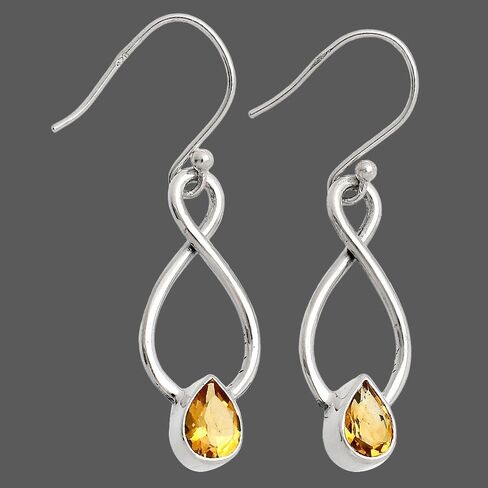 Natural Multi Stone Pear Shape 925 Silver Earrings DGE1077 E-1236 in Saudi Arabia