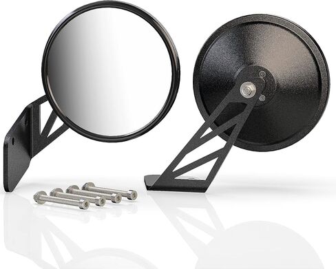 MZS X3 Side Mirrors, Rear View Racing Style Convex Design w/Mounting Bracket Compatible 2017-2025 Maverick X3 Max Xds Xrs Xmr Xrc Turbo RR UTV 715002898 - Round, 1 Pair in Saudi Arabia