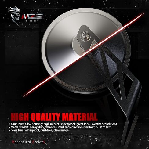 MZS X3 Side Mirrors, Rear View Racing Style Convex Design w/Mounting Bracket Compatible 2017-2025 Maverick X3 Max Xds Xrs Xmr Xrc Turbo RR UTV 715002898 - Round, 1 Pair in Saudi Arabia