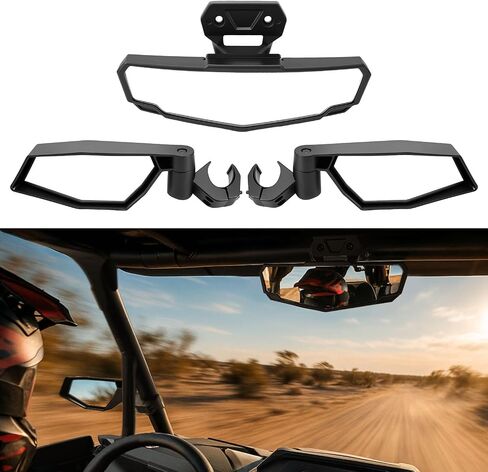 المرايا الجانبية Kemimoto Pro XP ومرآة المركزية الخلفية متوافقة مع Polaris RZR Pro XP 2020-2025 ، RZR XP 1000/XP 4 1000 2024 2025 - UTV Accessories 2883762 2883763 in Saudi Arabia
