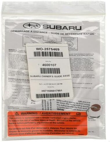 Subaru 2017-2018 Forester Remote Engine Starter Kit Push Button - H0010SSG101 - Genuine OEM in Saudi Arabia