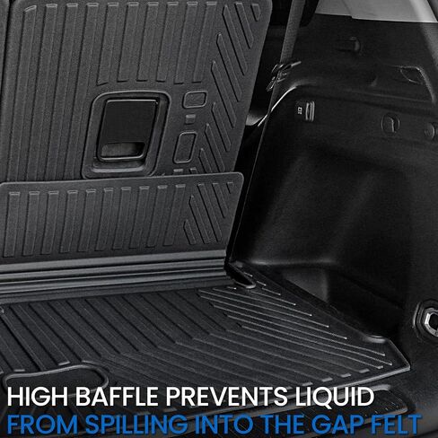 Cargo Mat Backrest Mats for 2021-2025 Jeep Grand Cherokee L, All Weather TPE Trunk Cargo Liner Car Mat Accessories(Cargo Mat+3rd Row Backrest Mat) in Kuwait
