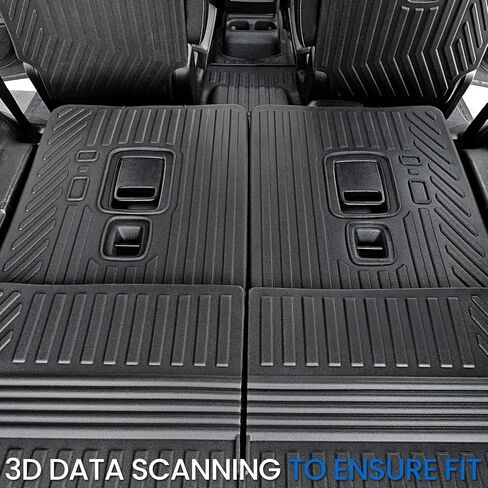 Cargo Mat Backrest Mats for 2021-2025 Jeep Grand Cherokee L, All Weather TPE Trunk Cargo Liner Car Mat Accessories(Cargo Mat+3rd Row Backrest Mat) in Kuwait