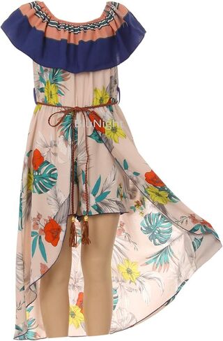 Little Girls Sleeveless Relax Fit Jumpsuit Floral Flower Stripe Romper Jumpsuit in Saudi Arabia