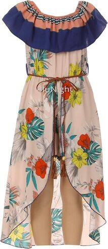 Little Girls Sleeveless Relax Fit Jumpsuit Floral Flower Stripe Romper Jumpsuit in Saudi Arabia