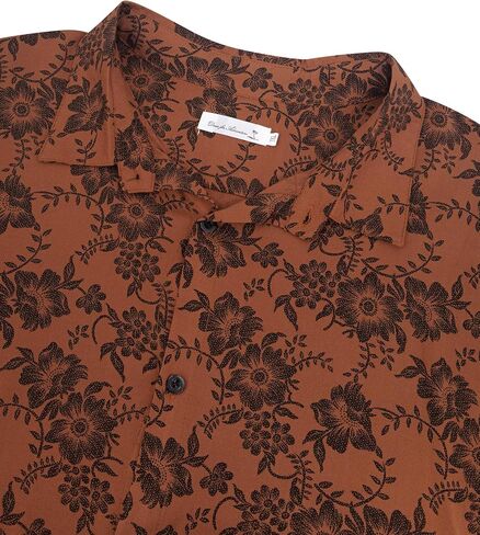 Big & Tall Men’s Vintage Floral Short Sleeve Button-Down Hawaiian Shirt – Breathable Casual Beach Vacation Shirt in Saudi Arabia