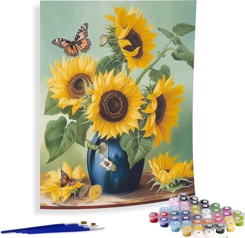 Diymood Paint by Numbers for Kids & Adults Beach, DIY Oil Painting Landscape Acrylic Paint by Number Kits for Kids & Adults Beginner for Home Wall Decor 16x20 inch in Saudi Arabia