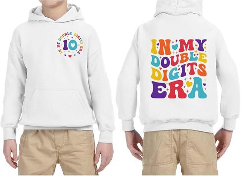 in My Double Digits Era Front and Back Kids Hoodie Sweatshirt Youth in Saudi Arabia