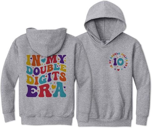 in My Double Digits Era Front and Back Kids Hoodie Sweatshirt Youth in Saudi Arabia
