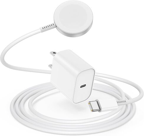 2024 شاحن iWatch مكون من قطعتين، كابل مغناطيسي لاسلكي إلى USB C i-Watch بطول 3 أقدام، شحن سريع لسلسلة ساعات Apple Ultra SE/8/7/6/5/4/3/2/1 يتضمن مقاس 38 مم 40 مم 42 مم 44 مم 45 مم - أبيض in Kuwait