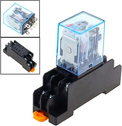 10set AC/DC 12V 24V 36V 48V 110V 220V Coil Power Relay LY2NJ DPDT 8 Pin HH62P JQX-13F with Socket Base(AC,12V) in Saudi Arabia