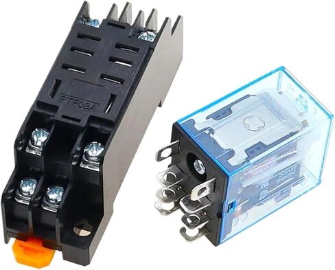 10set AC/DC 12V 24V 36V 48V 110V 220V Coil Power Relay LY2NJ DPDT 8 Pin HH62P JQX-13F with Socket Base(AC,12V) in Saudi Arabia