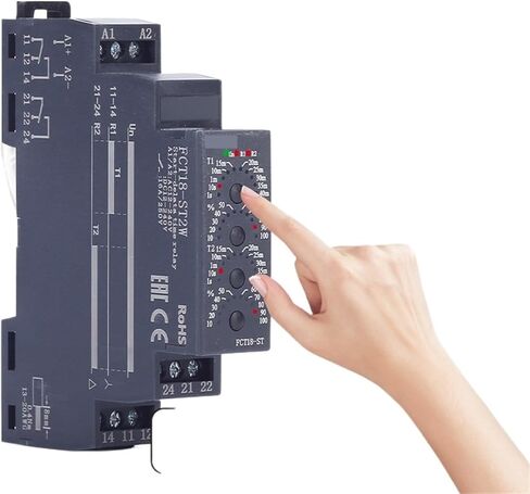 FCT18-ST 18mm Din Rail Mounting ACDC12V 24V 110V 220V Changeover Timer Relay for Motor Starting(AC220V) in Saudi Arabia