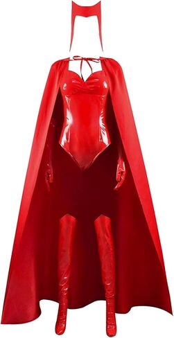 المرأة WANDA MAXIMOFF COSPLAY COSPLAY COSTUME RED BEMSUITS CLOAK تناسب SCARLET WILDCH HALWOWEEN COSPLAIN in Kuwait