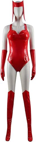 المرأة WANDA MAXIMOFF COSPLAY COSPLAY COSTUME RED BEMSUITS CLOAK تناسب SCARLET WILDCH HALWOWEEN COSPLAIN in Kuwait
