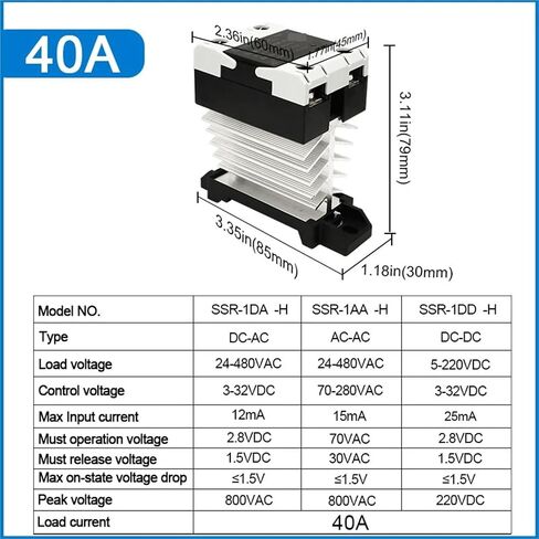 تتابع الحالة الصلبة الرادياتير الرادياتير SSR المرحلة الواحدة DIN Rail 10a 25a 40a 60a 80a 100a 120a DC-AC AC-AA DD Zero Crossing (AC Control AC ، 25A) in Kuwait