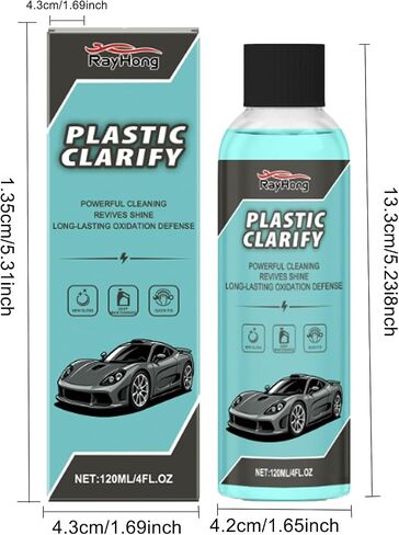 2 Pcs Plastic Clarify For Cars, Plastic Clarify, Waterless Spray Wax, All-In-One Detailer For Car Interiors & Exteriors, Plastic Rubber Leather Restorer For Cars-120 ML in Saudi Arabia