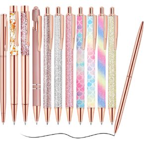 4 Pcs Colorful Metal Ballpoint Pen, Unique Metal Bling Dynamic Liquid Sand Pen with Black Ink Office Supplie Gifts Pens for Christmas Engagement Wedding Birthday Mother Day in Saudi Arabia