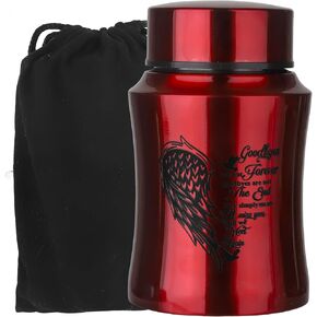 4.5 Inches Medium Size Urns for Human Ashes Adult, Heart Angel Wings Cremation Decorative Urns for Man, Female, Pets - Matte Blue in Kuwait