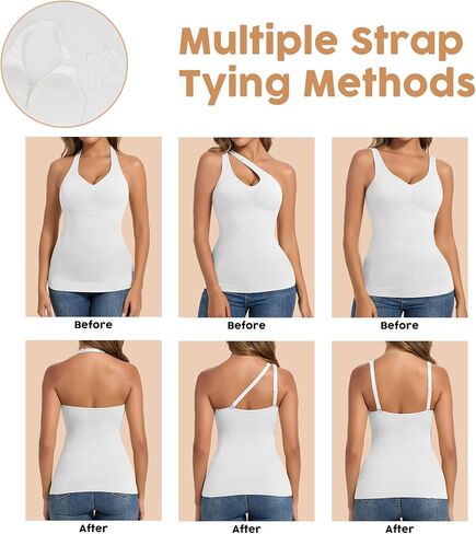 JOYSHAPER Women Tummy Control Shapewear Tank Tops Halter Seamless Compression Camisole Slimming Body Shaper Camisole in Saudi Arabia