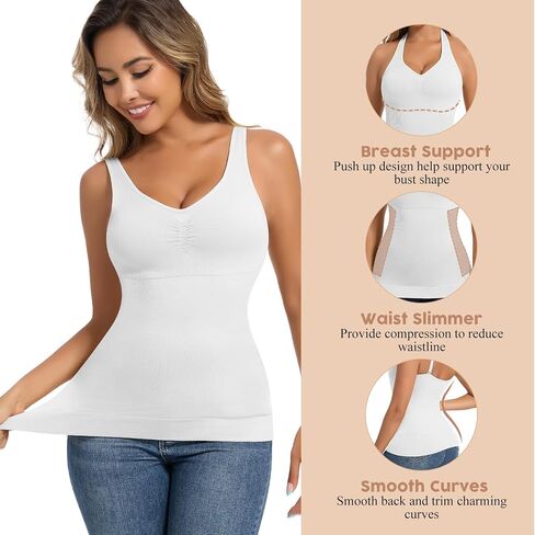 JOYSHAPER Women Tummy Control Shapewear Tank Tops Halter Seamless Compression Camisole Slimming Body Shaper Camisole in Saudi Arabia