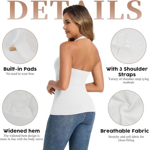 JOYSHAPER Women Tummy Control Shapewear Tank Tops Halter Seamless Compression Camisole Slimming Body Shaper Camisole in Saudi Arabia