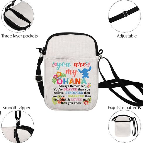 Ohana Gifts You're My Ohanas Crossbody Bag Ohana Family Gifts Inspirational Ohana Friend Gifts Hawaiian Hibiscus Flower Bag in Saudi Arabia