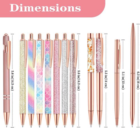 4 Pcs Colorful Metal Ballpoint Pen, Unique Metal Bling Dynamic Liquid Sand Pen with Black Ink Office Supplie Gifts Pens for Christmas Engagement Wedding Birthday Mother Day in Saudi Arabia