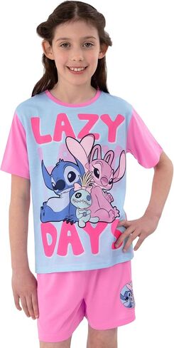 Disney Stitch Pajamas, Short Sleeve Lilo And Stitch Pjs, Cute Girls Pajamas, Pajama Set For Summer in Saudi Arabia
