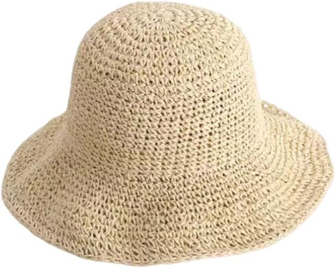 KORADI Womens Sun Hats Straw Hat Summer Beach Hats Foldable Floppy Cap Wide Brim Bucket Hat in Saudi Arabia