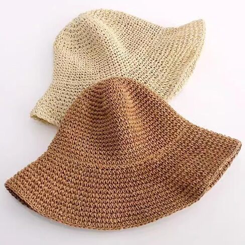 KORADI Womens Sun Hats Straw Hat Summer Beach Hats Foldable Floppy Cap Wide Brim Bucket Hat in Saudi Arabia