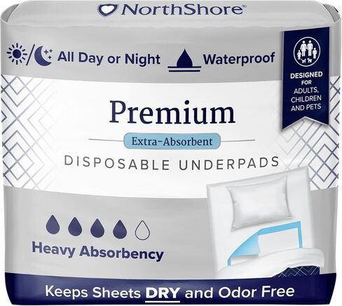 Northshore Premium ، 23 × 36 ، 25 أوقية ، الأزرق القابل للتصرف (Chux) ، كبيرة ، حزمة/25 in Kuwait