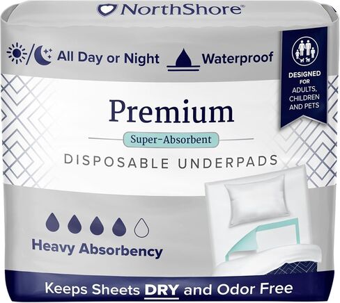 Northshore Premium ، 23 × 36 ، 25 أوقية ، الأزرق القابل للتصرف (Chux) ، كبيرة ، حزمة/25 in Kuwait