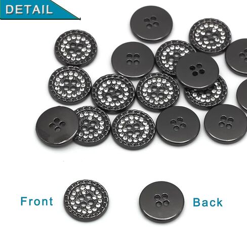 20 PCS Metal Buttons Suit Shirts Coats Sewing Rhinestone Buttons for Clothes Decoration Handmaking 11mm in Saudi Arabia