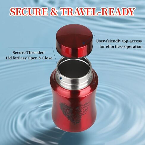 4.5 Inches Medium Size Urns for Human Ashes Adult, Heart Angel Wings Cremation Decorative Urns for Man, Female, Pets - Matte Blue in Kuwait