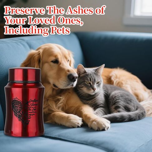 4.5 Inches Medium Size Urns for Human Ashes Adult, Heart Angel Wings Cremation Decorative Urns for Man, Female, Pets - Matte Blue in Kuwait