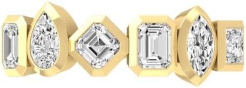 10K, 14K in White, Yellow Gold or Sterling Silver Ascher, Emerald and Marquise-shape Lab Grown Diamond Eternity Band Ring (1 1/4 Cttw, D-F Color, VS1 Clarity) in Kuwait