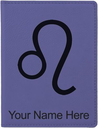 LaserGram Faux Leather Passport Holder, Zodiac Sign Leo, Personalized Engraving Included (Dark Purple) in Saudi Arabia