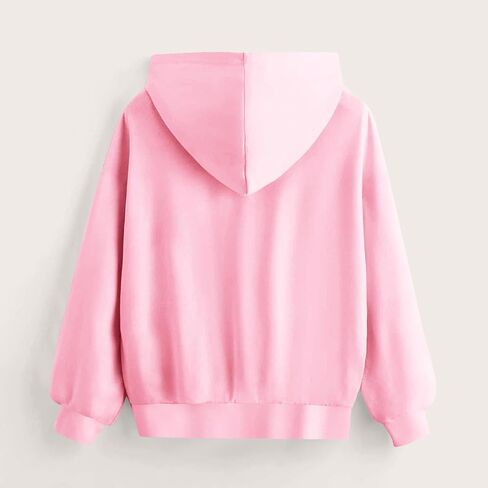 Cute Hoodies for Teen Girls Oversized Star Print Hooded Sweatshirts Casual Loose Long Sleeve Pullover Top 4-13 Years in Saudi Arabia