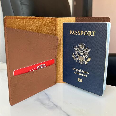 LaserGram Faux Leather Passport Holder, Flag of Nicaragua, Personalized Engraving Included (Burgundy) in Saudi Arabia