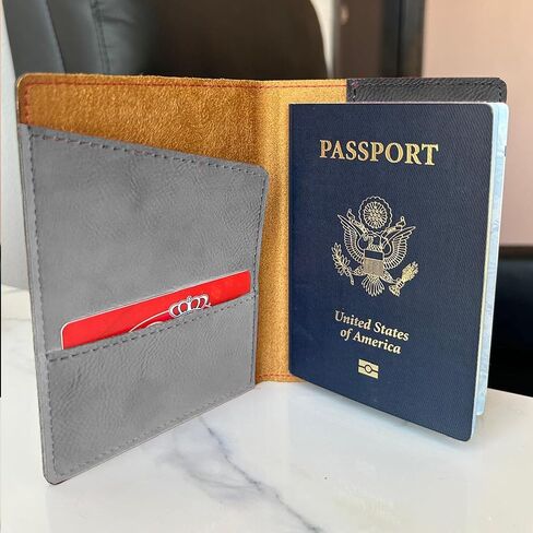 LaserGram Faux Leather Passport Holder, Zodiac Sign Leo, Personalized Engraving Included (Dark Purple) in Saudi Arabia