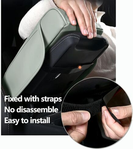 Arm Rest Cover for Car 6.3" Narrow Style,6-in-1 Microfiber Leather Center Console Cover with 2 Storage Bags Cup Holder, Tissue Box Slot, Phone Slot,Universal Accessories Interior Organizers (Black) in Saudi Arabia