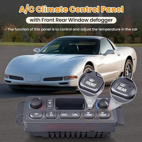 09352181 A/C Heater Climate Control Module Compatible with Chevy Corvette C5 1997-2004 5.7L Replace# 10345293, 16254311, 09380441, 10436062 HVAC Panel Switch in Saudi Arabia
