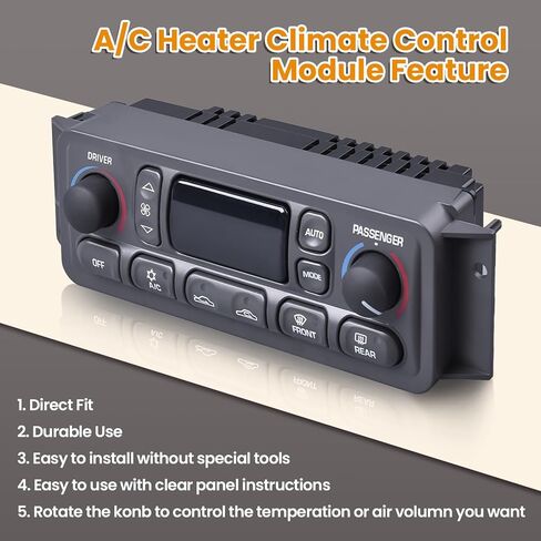 09352181 A/C Heater Climate Control Module Compatible with Chevy Corvette C5 1997-2004 5.7L Replace# 10345293, 16254311, 09380441, 10436062 HVAC Panel Switch in Saudi Arabia
