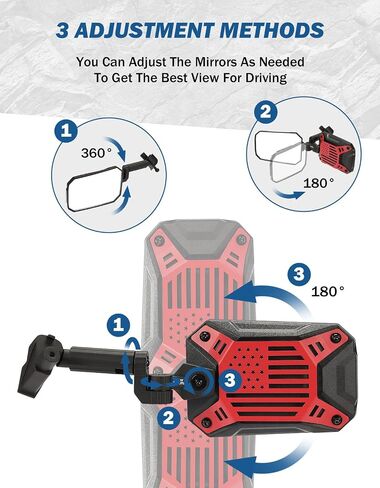 JOYTUTUS Mirrors Doors Off Compatible with 2024 Wrangler JL Gladiator JT, Wrangler JL Side Mirrors with Doors Off Wider View No Vibrate & Wobble, Patent Pending in Kuwait