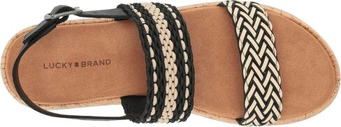 Lucky Brand Women's Jadiel Braided Platform Sandal Wedge, Black Multi, 8.5 in Saudi Arabia
