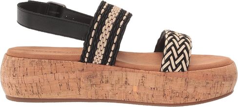 Lucky Brand Women's Jadiel Braided Platform Sandal Wedge, Black Multi, 8.5 in Saudi Arabia