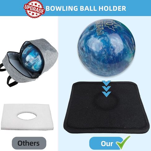 حقيبة كبيرة لكرة البولينج، 2 كيس كرات بولينج، حقائب بولينج مزدوجة الطبقات مع حامل كرة بولينج مبطن، حقيبة كرة بولينج تناسب أحذية البولينج حتى مقاس الرجال 16 منظم معدات البولينج (أسود) in Kuwait