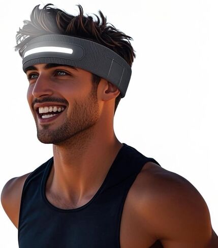 LED Sports Headband, 3 Light Modes, 2-in-1 Design for Running, Tennis, Camping, Cycling，LED Headlamp,Unisex Gift for Men, Women in Saudi Arabia